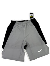 Nike Mens Small Woven Dri-Fit Pocketed Shorts Grey Black White AO5906-010 NEW picture