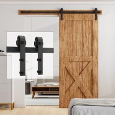6.6FT Heavy Duty Sliding Barn Door Hardware Track Kit for One 36