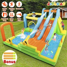 JOYLDIAS Inflatable Water Double Slide Bounce House Giant Splash Pool w/ Blower picture
