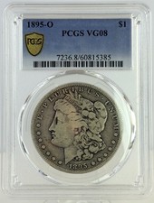 1895 O Morgan Silver Dollar PCGS VG08 Gold Shield Key Date 90% Silver picture