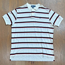 Vintage Polo Ralph Lauren Shirt Mens XL USA Stripes Mesh Cotton Custom Fit Rugby picture