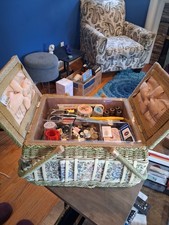 Vintage Azar Sewing Basket Fully Loaded Bundle - Ginghers, Notions, etc Pristine picture