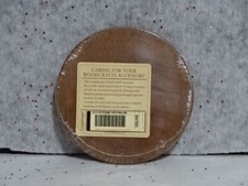 LONGABERGER KEEPING BOOKING COASTER 5 INCH ROUND BASKET WOODCRAFT LID RICH BROWN picture