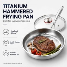 2026 New Titanium Hammered Pan Pro with Lid, Titanium Pans for Cooking -Durable picture