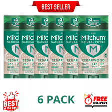 Mitchum Men’s Natural Power Deodorant Solid, Cedarwood, 2.7 oz, 6 Pack picture