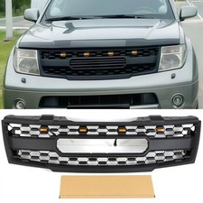 Matte Black Grille Fits For  Nissan Frontier 2005-2008 Front Grille W/LED Light picture