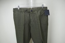 Incotex Green Olive Cotton Linen Pants Sz 48 NEW picture