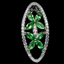 Shola Real Natural Green Tsavorite Pendant Sterling Silver N116 picture