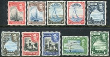 Bermuda 1938-52 ½d-1s SG 110-115 hinged mint (cat. £120 as u/m) 'A' hinge rems picture