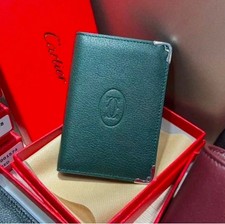 Cartier Must De Cartier Men Wallet Green Calfskin Leather 4CC Card Holder picture
