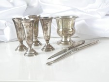 Lot Antique Sterling Silver 925 Cordials Master Salt Items 107 Grams Scrap picture