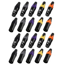 20pc XLR 3Pin Connector Set (10 Pair) Male & Female Solder Type Mic DMX Plug DIY picture