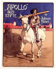 Original 1936 German Advertising Poster - Johan Faber Pencils Apollo Bleistifte picture
