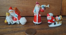 Antique German Bisque Miniature Putz Hertwig Santas Set Of Three picture