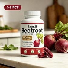1-3x Lemeli Beetroot - 1300mg, Lemeli Beet Root Supplement 60 Capsules US picture