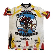 VTG 1998 Cycling Jersey Mens Medium 1/4 Zip Aussie Mt Diablo Challenge Devil picture