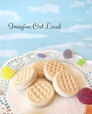 Fake Cookies Handmade Faux Vanilla Cream Creme Sandwich Faux Food Jar Filler picture