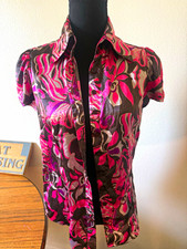 BCBGMAXAZRIA Satin rare y2k Deadstock unique button down office siren picture