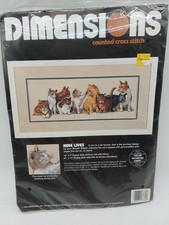 Dimensions Counted Cross Stitch Kit 3762 NINE LIVES by Bryan Moon 1994 NOS  picture