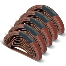 1/2 x 18 Inch Sanding Belts, 50PK, 10 each of 40/80/120/180/240 Grits, Alumin... picture