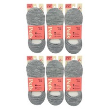 Peds Gray & Black High Cut No Show Socks Merino Wool Blend 12 Pair Lot NWT picture