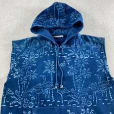 NWT Industry of All Nations Sleeveless Hoodie Mens Medium Blue Indigo Dyed picture