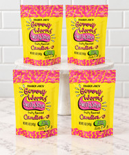 4 Pack Trader Joe's Sweet & Sour Gummy Worms Candies 5 oz ea Gummies Zero Sugar picture