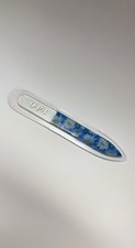 OPI Crystal Glass Nail File Lot 5  Blue Daisies Floral Design Vintage Style New picture