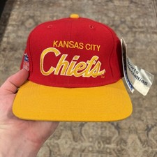 Vintage Kansas City Chiefs Script Sports Specialties Fitted Hat Cap Size 7 1/8 picture