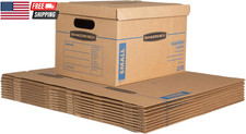 10-Pack Small Classic Moving Boxes with Reinforced Handles | Pack Books, Files, picture