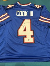 James Cook Buffalo Bills Autographed Signed Custom Blue Jersey Beckett COA picture