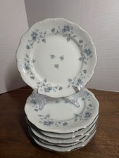 6 - Johann Haviland Lunch Plate Blue Garland 7 5/8” Bavaria Germany Fine China picture
