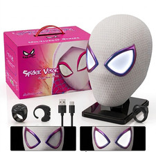 Spider-Gwen Stacy Mask RC Eye Light USB Rechargeable Marvel Spider-Verse Cosplay picture