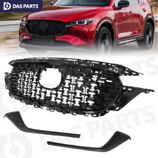 For 2022-2023 Mazda CX-5 Front Bumper Grill w/ Trim Molding Glossy Black/Bracket picture