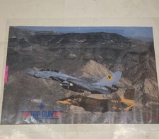 VTG 1986 ORIGINAL Top Gun F-14 Tomcat Poster 80s Pilot Plane Military Rare picture