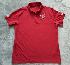 Nike Tampa Bay Buccaneers Team Issue NFL Polo Men XL Red Dri-FIT TJ Yates Coach  picture