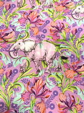 FQ Tula Pink EVERGLOW Elephant ALL EARS  Floral Animal Cotton Quilt Fabric HTF picture