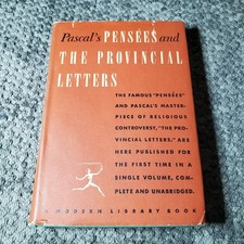 Pascal's Pensées & Provincial Letters Blaise Pascal 1941 Modern Library picture
