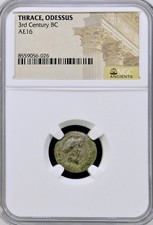 Odessus Thrace 250BC-150BC NGC Certified Ancient Greek Coin Reclining God picture