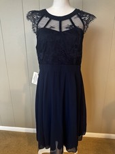 LIZA LUXE X MODCLOTH NWT CROCHET /MESH Lace Velvet DRESS New With Tags Size XL picture