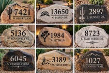 CUSTOM NATURAL STONE HOUSE ADDRESS MARKER 149$Local Pickup Only Arizona AZ picture