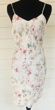 Vintage Lasoie 100% Silk Floral Slip Dress Nightgown Midi Size Small picture