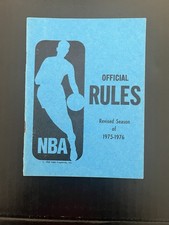 Vintage Official NBA Rulebook Revised Season Of 1975-76 picture