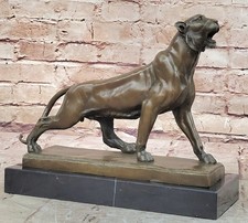 Puma Jaguar Wildlife Cheetah Bronze Sculpture Statue Figurine Decorative Decor picture
