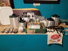 Vintage Aluminum Kitchen Utensils (Canisters, Mirro Pastry Press) picture