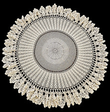 handmade vintage crochet lace doily – ivory cream picture