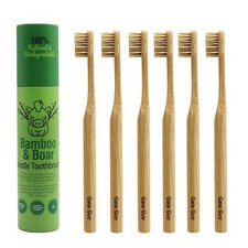 Gaia Guy Natural Bristle Bamboo Toothbrush (NO Nylon - Boar Hair ONLY) - Totally picture