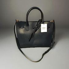 Mansur Gavriel Sun Bag Blue Leather Top Handle Satchel Adjustable Strap picture