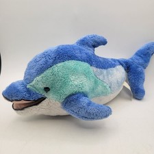 Toys R Us Animal Alley Blue Dolphin Multicolored Porpoise Plush 16