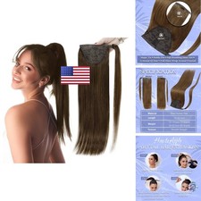 Full Shine Clip in Ponytail Extension - Medium Brown Straight picture